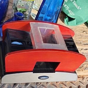 Red and Black Desktop Playing Card Shuffler